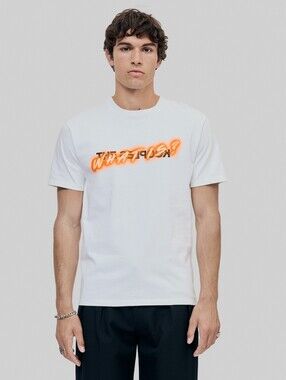 The Kooples What Is Neon White T-Shirt Heavyweight Cotton Tee Small